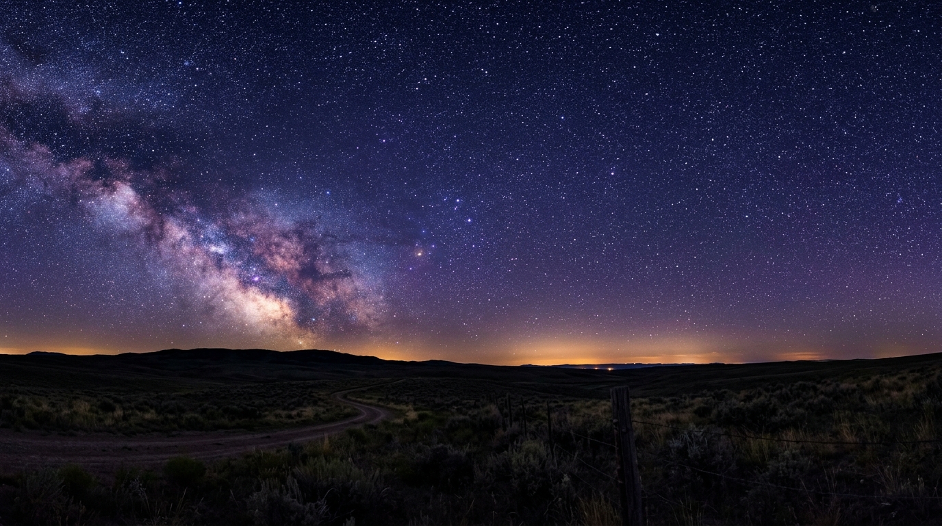 Milky Way galaxy stretching across the Wyoming night sky